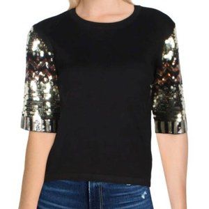 NWT  Endless Rose SEQUINED CREW NECK PULLOVER   - Medium